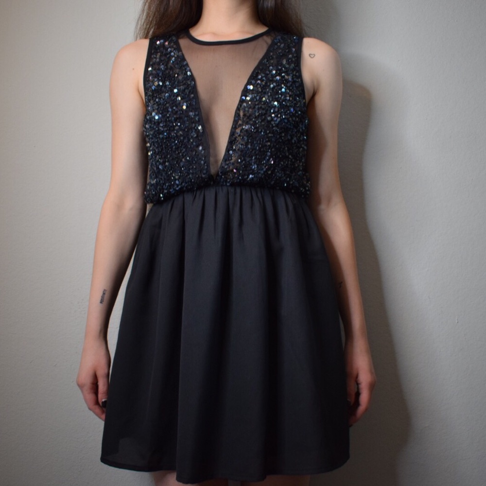 Black sequin dress